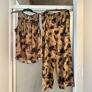 Simply Vera two piece wide leg animal print, XXL